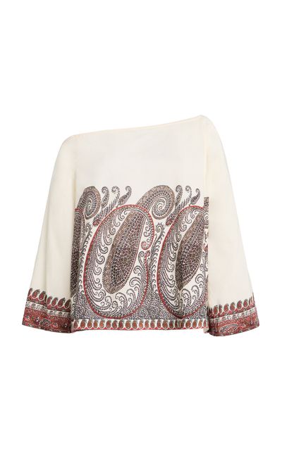 BOTEH BOTEH Cassia OffTheShoulder Paisley CottonBlend Top