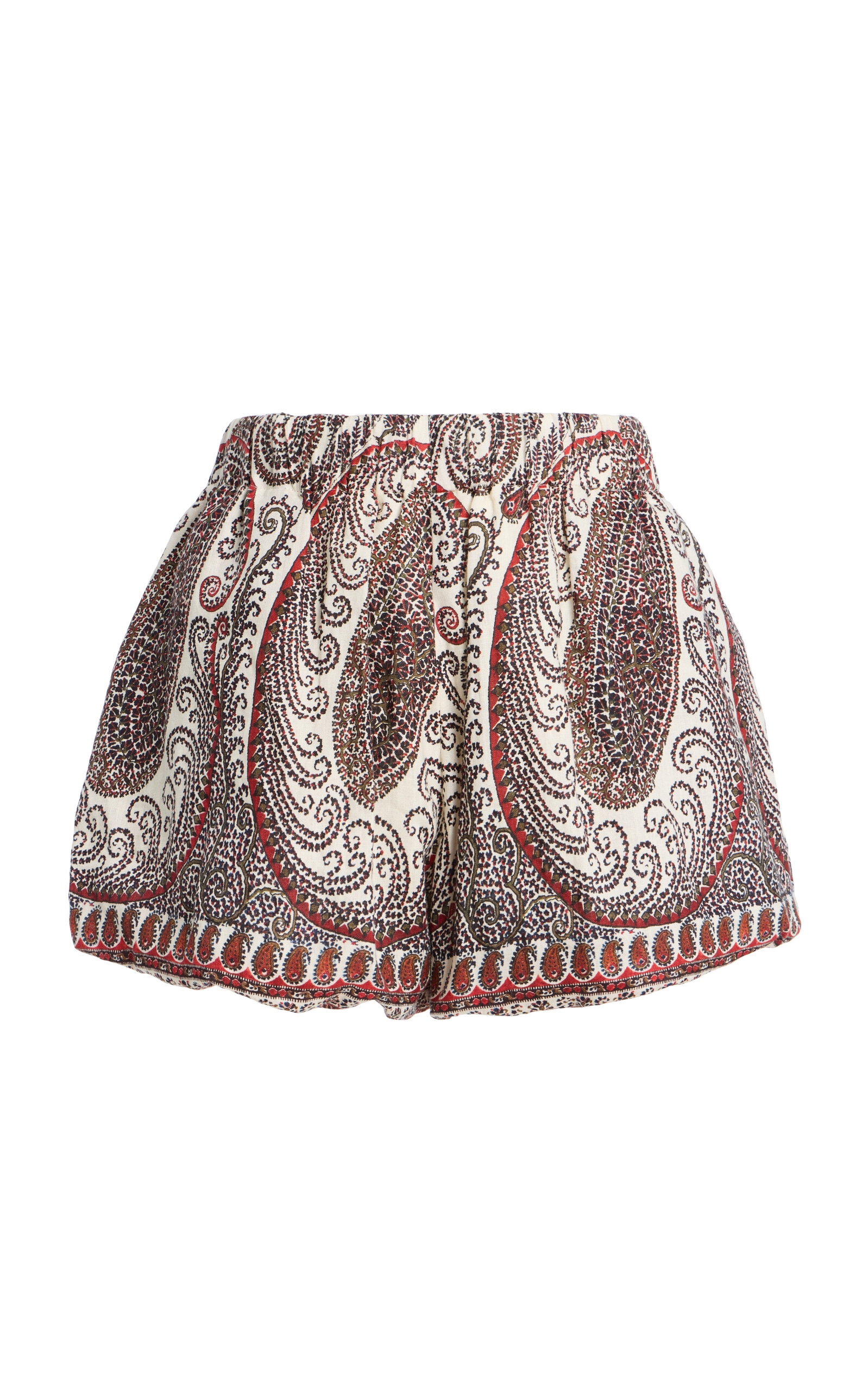 BOTEH BOTEH Cassia Paisley Linen Bubble Shorts