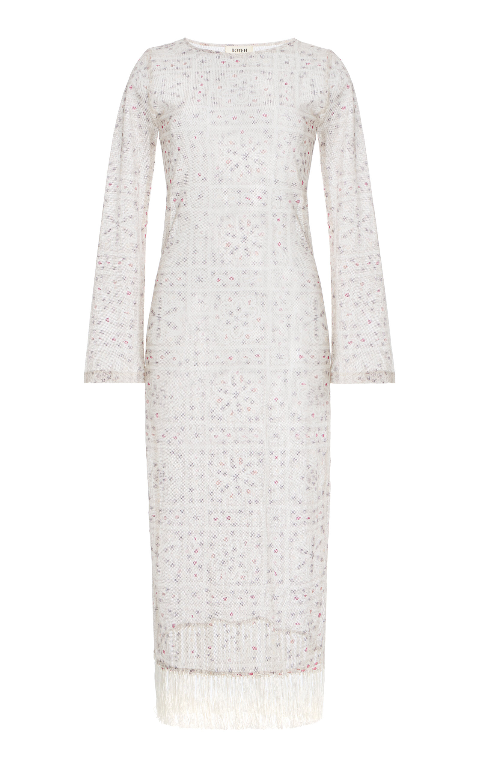 BOTEH BOTEH Folkora Fringed Cotton Mesh Dress