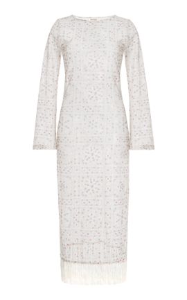BOTEH BOTEH Folkora Fringed Cotton Mesh Dress