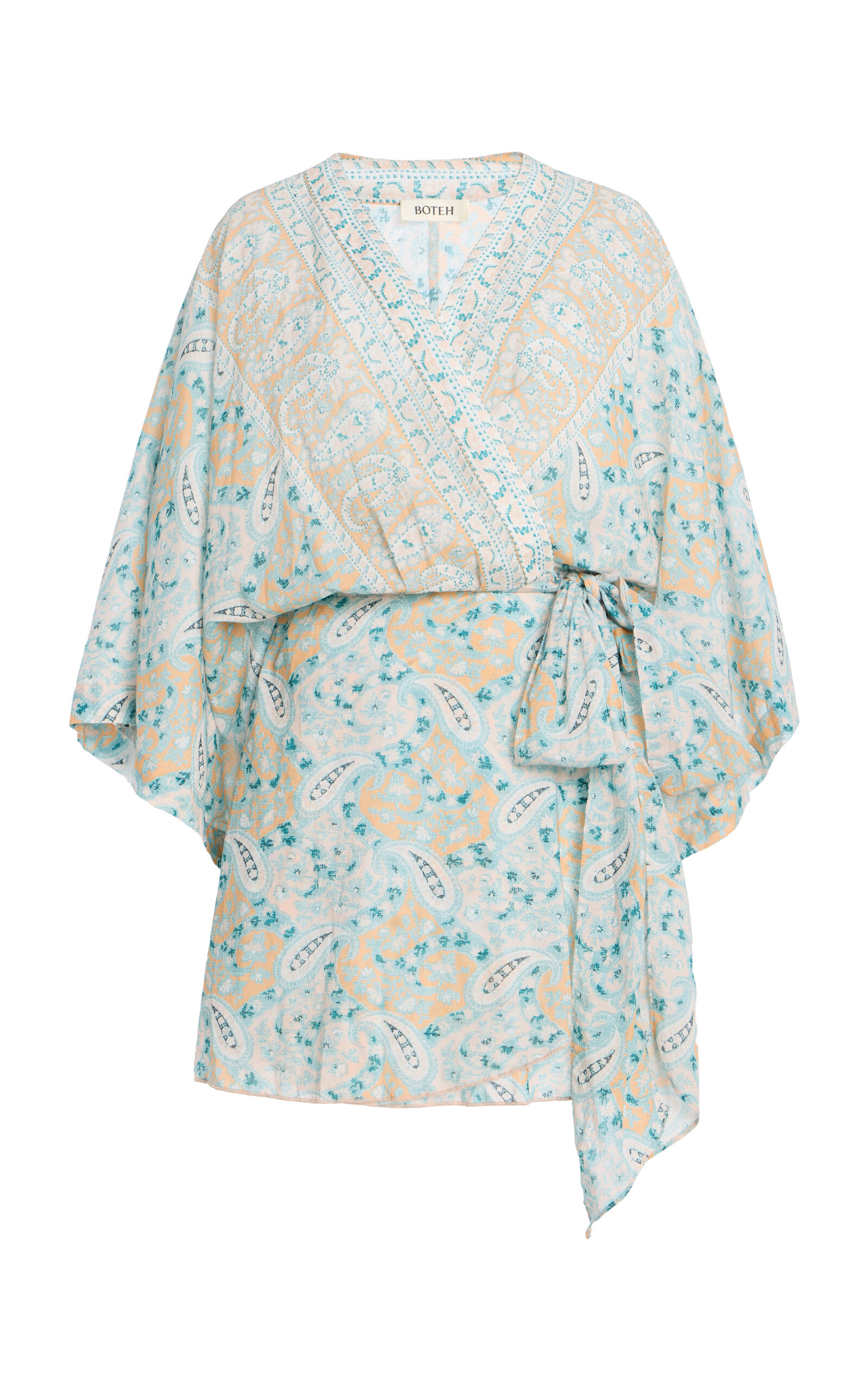 BOTEH BOTEH Kynthos Flared CottonBlend Robe Dress