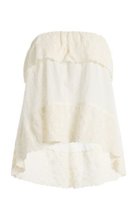 BOTEH BOTEH Serenia Strapless LaceFrill Cotton Top