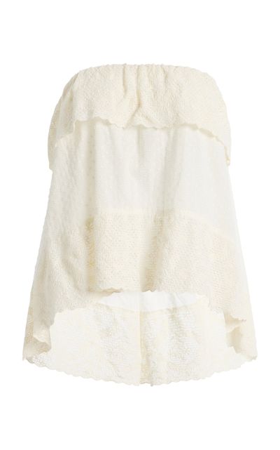BOTEH BOTEH Serenia Strapless LaceFrill Cotton Top