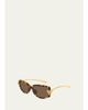 Bottega Veneta 59MM Knot Rectangular Sunglasses - 2