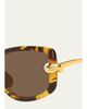 Bottega Veneta 59MM Knot Rectangular Sunglasses - 3