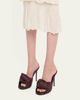 Bottega Veneta 90mm Cherry Intrecciato Leather Mules - 2