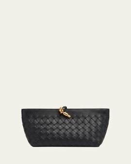Bottega Veneta Andiamo Knot-Embellished Leather Clutch Bag
