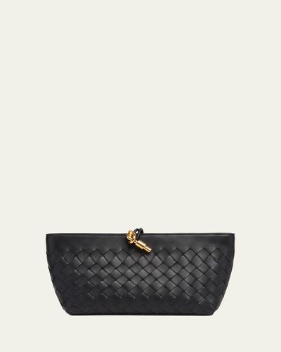 Bottega Veneta Andiamo Knot-Embellished Leather Clutch Bag