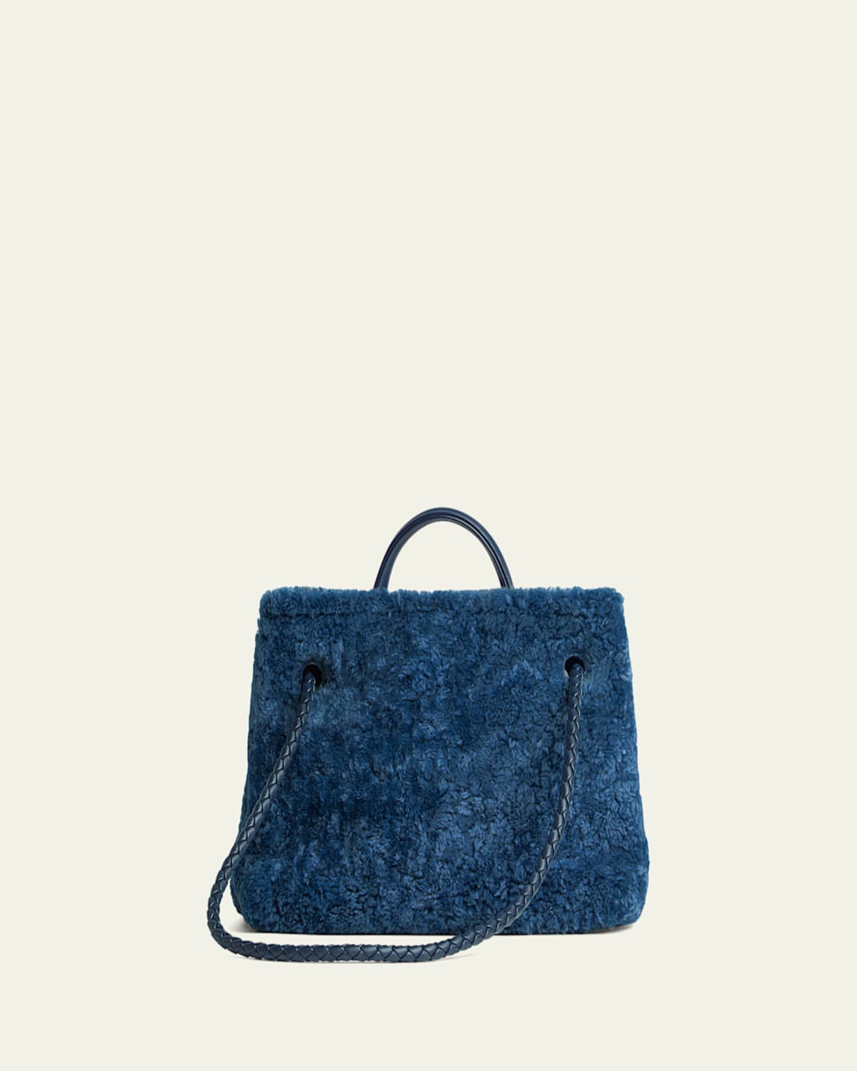 【極美品】BOTTEGA VENETA ネイビー スエード　モカシン41サイズ Bottega Veneta - Andiamo Small Shearling Top-Handle Bag
