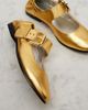 Bottega Veneta Bottega Veneta Amy metallic leather Mary Jane flats - 5