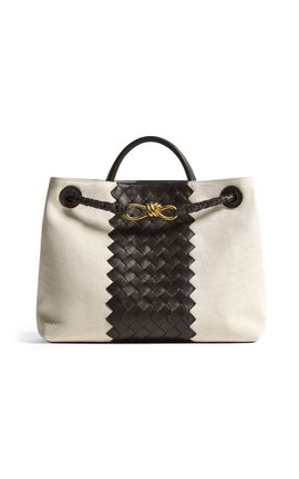 Bottega Veneta Bottega Veneta Andiamo Intrecciato Leather and Canvas Bag