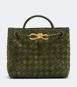 Bottega Veneta Bottega Veneta Andiamo Intrecciato Small suede top-handle bag