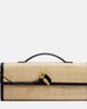 Bottega Veneta Bottega Veneta Andiamo leather-trimmed raffia clutch - 1