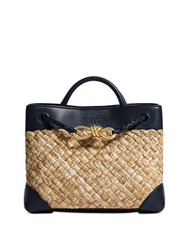 Bottega Veneta Bottega Veneta Andiamo Small Intreccio Raffia Top Handle Bag