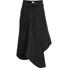 Bottega Veneta Bottega Veneta Asymmetric Compact Cotton Toile Wrap Skirt