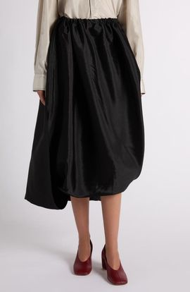 Bottega Veneta Bottega Veneta Asymmetric Midi Satin Bubble Skirt