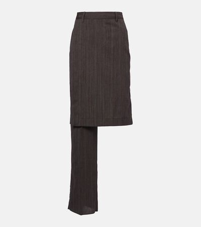 Bottega Veneta Bottega Veneta Asymmetric striped wool skirt pants
