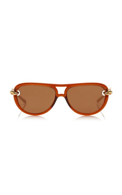 Bottega Veneta Bottega Veneta AviatorFrame Acetate Sunglasses