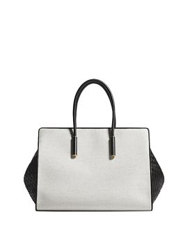 Bottega Veneta Bottega Veneta Barbara Canvas & Intrecciato Leather Tote