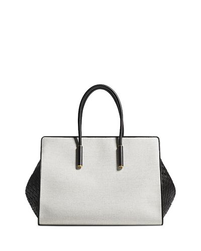 Bottega Veneta Bottega Veneta Barbara Canvas & Intrecciato Leather Tote