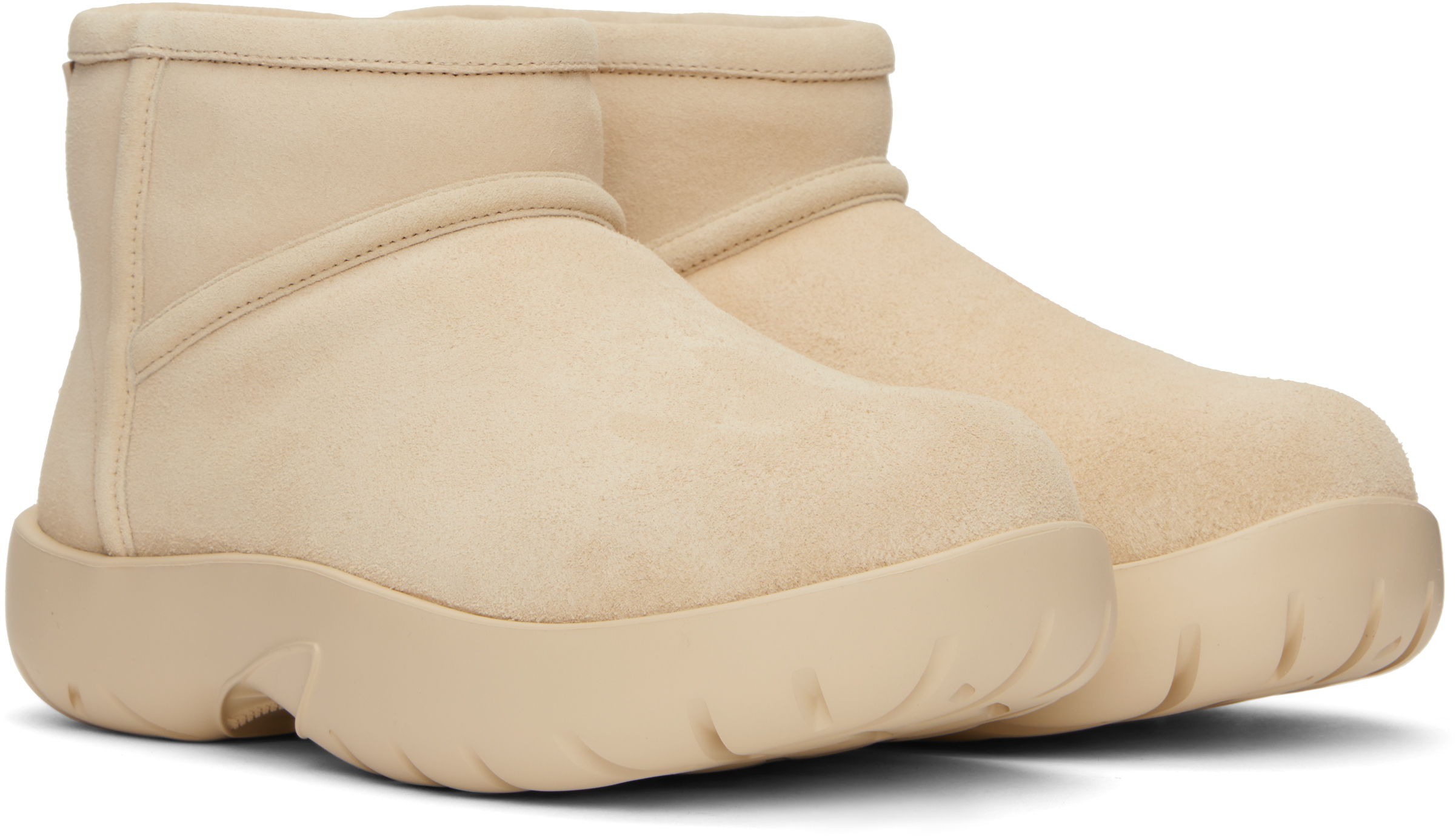 Bottega Veneta - Beige Snap Ankle Boots