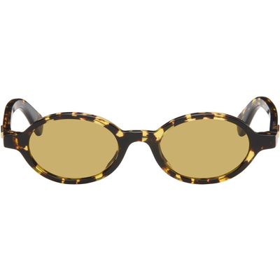 Bottega Veneta Bottega Veneta Black & Yellow Classic Oval Sunglasses