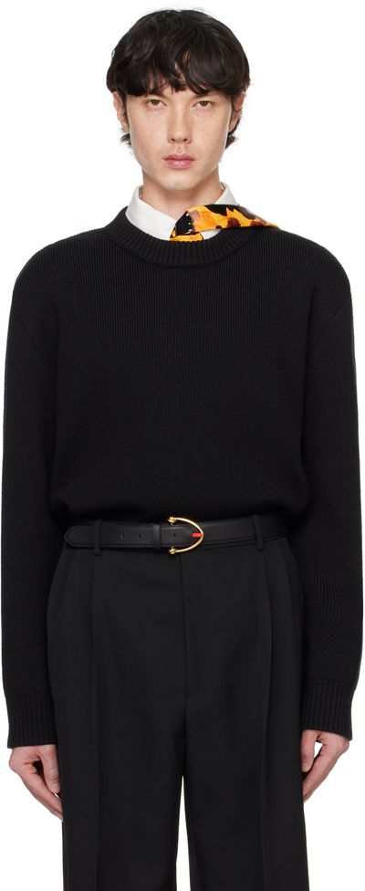 Bottega Veneta Bottega Veneta Black Classic Wool Tailored Sweater