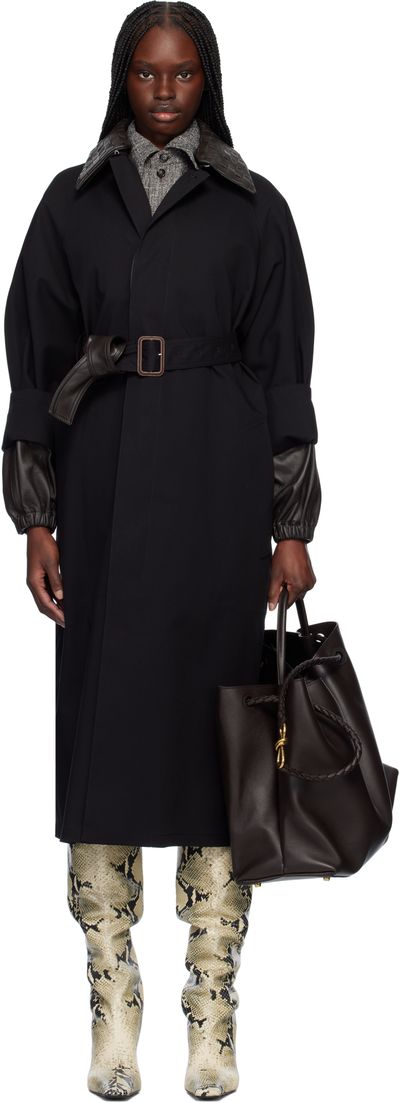 Bottega Veneta Bottega Veneta Black Cotton Trench Coat