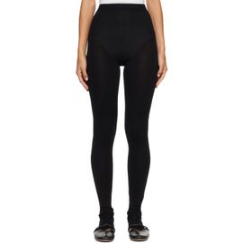 Bottega Veneta Bottega Veneta Black Wool Rib Seamless Leggings