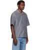Bottega Veneta Bottega Veneta Blue Bold Cotton Linen Stripe Shirt - 2