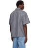 Bottega Veneta Bottega Veneta Blue Bold Cotton Linen Stripe Shirt - 3