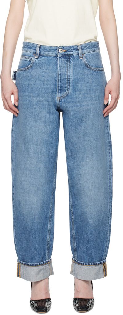 Bottega Veneta Bottega Veneta Blue Vintage Medium Indigo Turned Up Denim Jeans