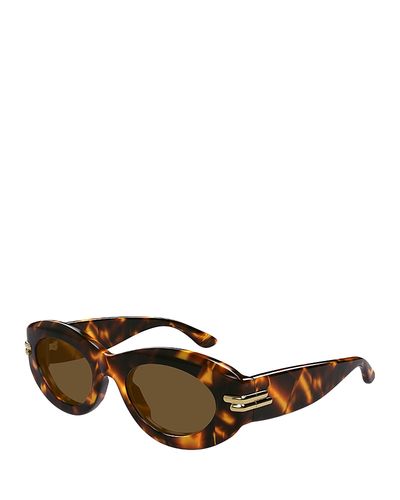 Bottega Veneta Bottega Veneta Bold Ribbon Oval Sunglasses, 51mm