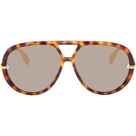 Bottega Veneta Bottega Veneta Brown & Gold Classic Aviator Sunglasses