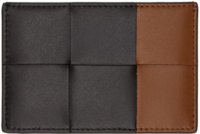 Bottega Veneta Bottega Veneta Brown & Tan Cassette Credit Card Holder