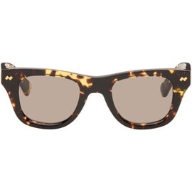 Bottega Veneta Bottega Veneta Brown & Yellow Dizzy Squared Sunglasses