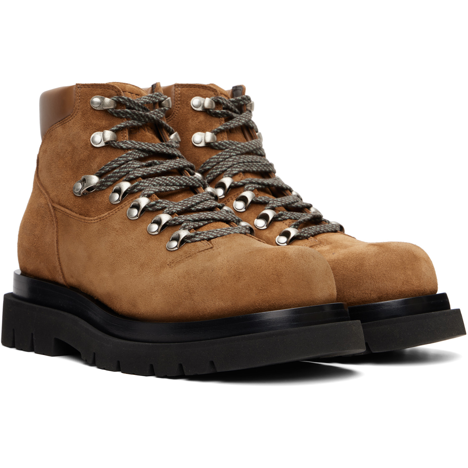 Bottega Veneta - Brown Boston Crust Lug Ankle Boots