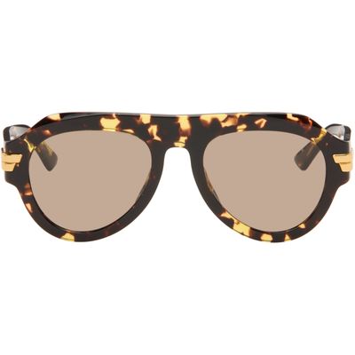 Bottega Veneta Bottega Veneta Brown Mitre Aviator Sunglasses