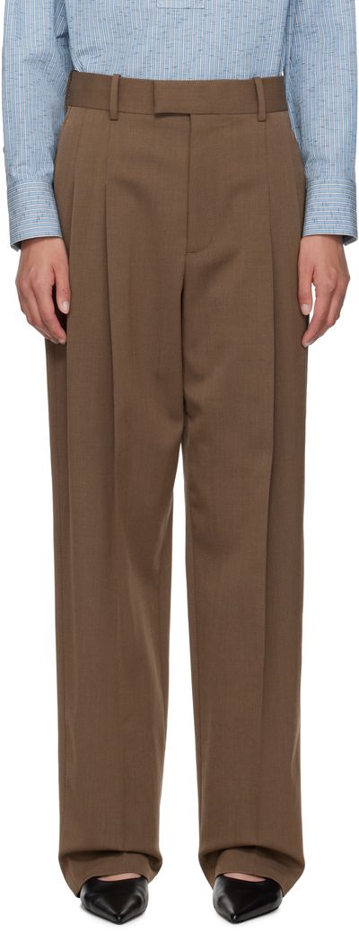Bottega Veneta Bottega Veneta Brown Wool Straight Trousers