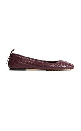 Bottega Veneta Bottega Veneta Charlotte Intrecciato Leather Ballerina Flats