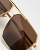 Bottega Veneta Bottega Veneta Classic Aviator Sunglasses Gold-Gold-Brown One - 5