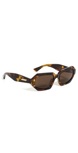 Bottega Veneta Bottega Veneta Classic Oval Sunglasses Brown-Brown-Brown One