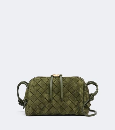 Bottega Veneta Bottega Veneta Concert Intrecciato Mini suede crossbody bag