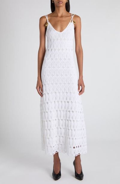 Bottega Veneta Bottega Veneta Cotton & Silk Fish Lace Slipdress