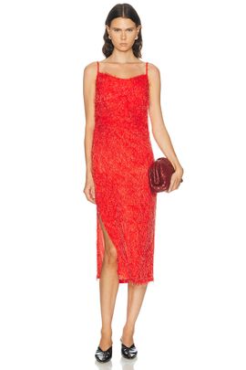 Bottega Veneta Bottega Veneta Coupe Solid Print Midi Dress