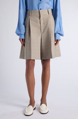 Bottega Veneta Bottega Veneta Faded Prince of Wales Wool Shorts
