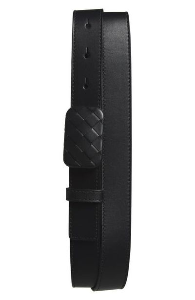 Bottega Veneta Bottega Veneta French Calfskin Leather Belt