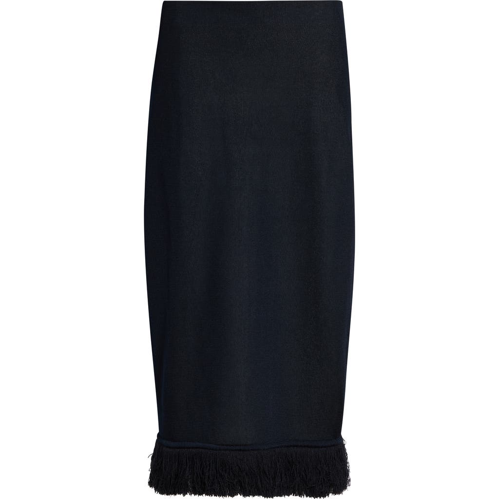 Bottega Veneta Bottega Veneta Fringe Double Layer Silk Sweater Skirt