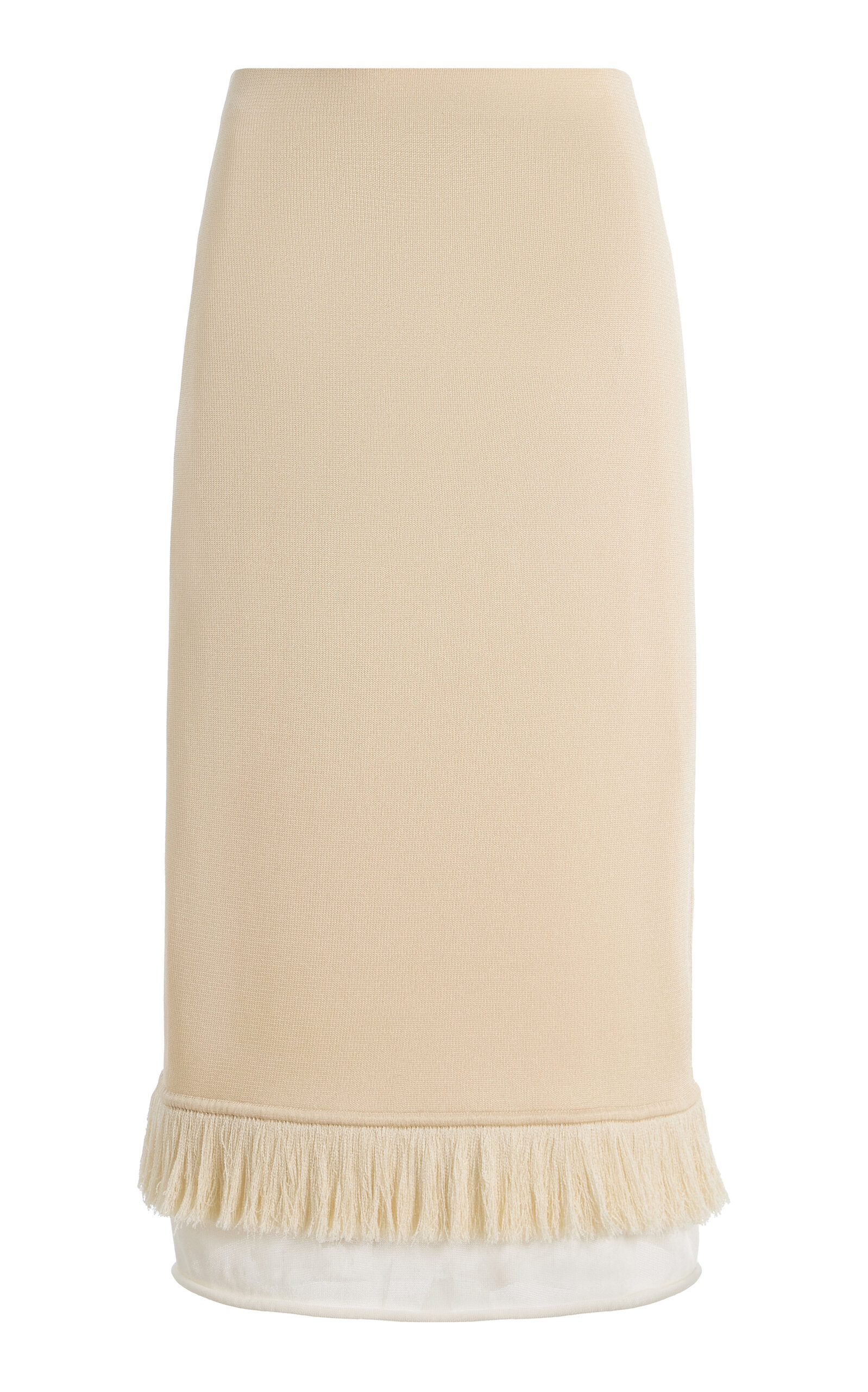 Bottega Veneta Bottega Veneta Fringed Silk Midi Skirt