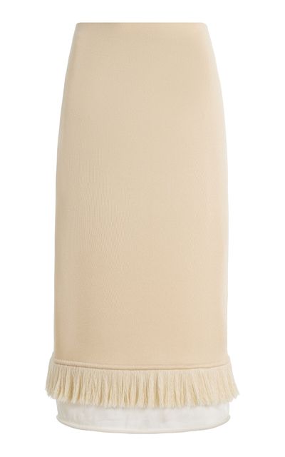 Bottega Veneta Bottega Veneta Fringed Silk Midi Skirt